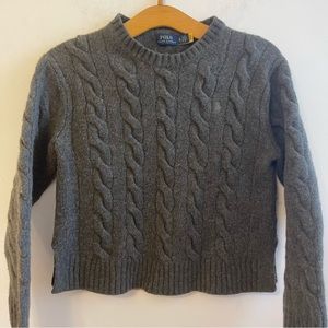 Polo Ralph Lauren Kids Gray Cable-Knit Cotton Sweater XL